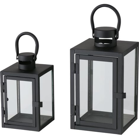 Lantern en métal avec vitre en verre, deux tailles, ARANA (1/5)