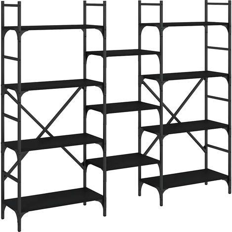 Libreria  Armadio per Libri Nera 160x28,5x136,5 cm in Legno Multistrato (1/5)