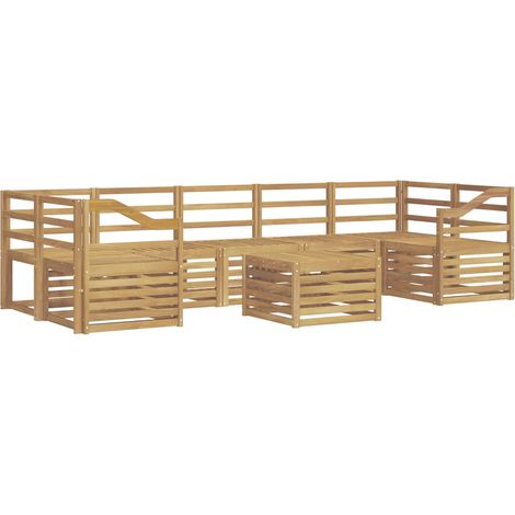 Outdoor Sofa Set 8 pcs White Solid Acacia Wood vidaXL (1/5)