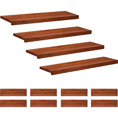 Treppenstufen 12 stk. 90 x 30 x 2 cm Braun Massivholz Buche vidaXL