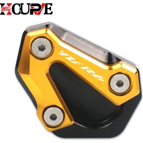 (Or) Béquille latérale CNC pour moto, extension de béquille compatible avec YAMAHA YZF-R6 YZFR6 YZF R6 2006-2016 maxpower (1/4)