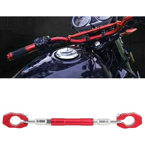 Motorradmodifikationen: 22 mm verstellbare Querstange, verstärkter Lenker und Vorbau, rot. (1/5)