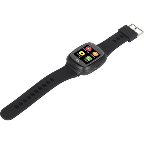 Montre connectée pour enfants 4G WiFi LBS avec géolocalisation, appel d'urgence SOS et chat vidéo - Cadeau d'anniversaire - Noir