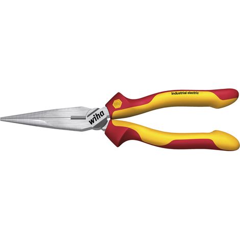 Wiha Pince demi-ronde Industrial electric avec taillant forme droite 160 mm, 6 1/2" (35477)