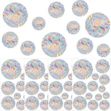 52 Pièce Autocollants Anti Collision Oiseaux Anti Collision Arc en Ciel Fenêtre Arc en Fenêtre Adhère Circulaire Stickers Fenetre Electrostatique Stickers Anti Collision Oiseaux pour Cuisine (1/5)