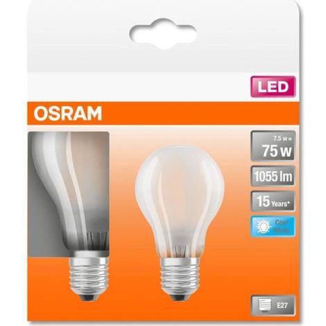 OSRAM BTE2 Ampoule LED Standard verre depoli 7,5W75 E27 froid (1/4)