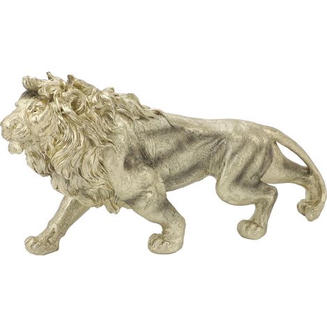 Statue de Lion Sculpture Art Moderne Figurine en Polyrésine Artisanale – Décor Bureau Maison Bureau Accessoires (Dimensions: 37cm x 18cm, 1 pièce) (1/5)