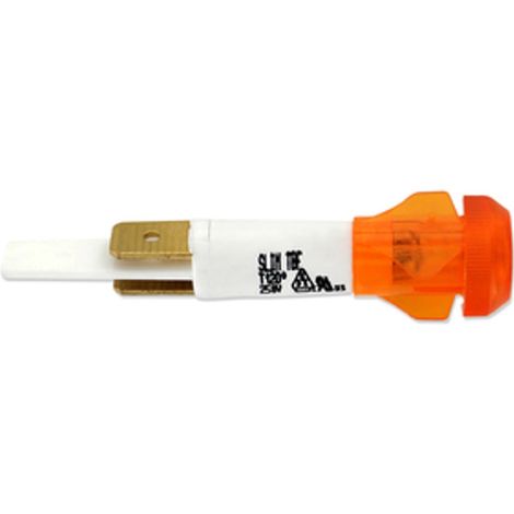 Spia luminosa 220V testa rotonda Diametro incastro Ø 10mm di colore giallo