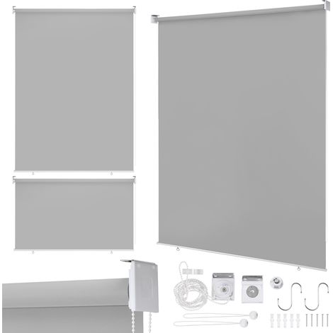 Jiubiaz Tenda verticale Tenda da esterno per balcone Tenda a rullo Schermo retrattile da esterno Protezione solare 160x240CM Grigio