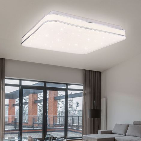 Plafoniera LED plafoniera soggiorno lampada metallo acrilico bianco cromato anello scintilla decoro, 1800 Lm 3000K bianco caldo 24 watt, L 33,5 cm