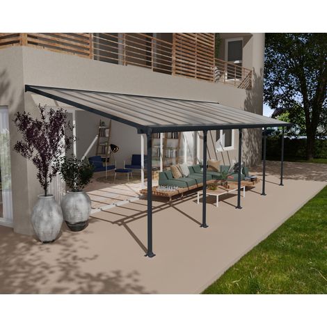 Canopia Feria Marquesina Pérgola De Aluminio 3X9.15 m Gris