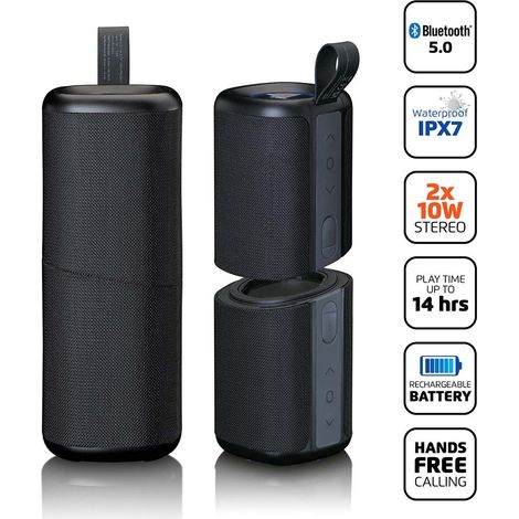 TWS Bluetooth 5.0 Waterproof Speakers, 2x10W, IPX7 (1/5)