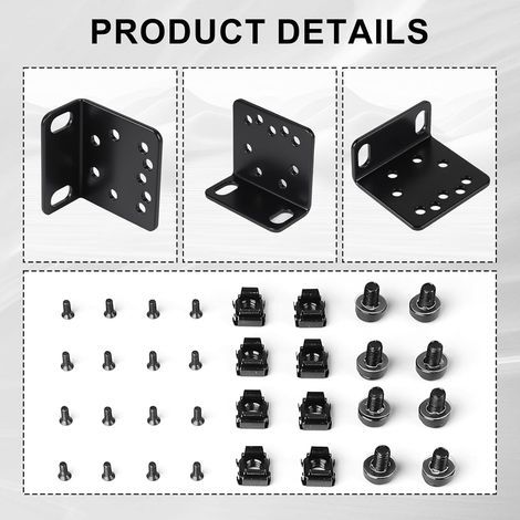 LALAGO Kit d'oreille de Racks pour TP-Link 19 Pouces de Rack 1U, Réglable Switch Rack Ears pour 19in TP-Link en Rack 1U - Prolongateur de Largeur - Extenseur de 17,3 Pouces à 19 Pouces (S) (1/4)