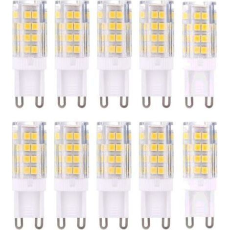 Ampoules LED G9, lumière blanche chaude 3000K, 5W, équivalent à des ampoules halogènes de 40W, 420 lumens, non dimmable, paquet de 10 [Classe énergétique A+] (1/4)