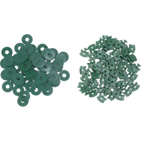 100 clips de fixation en plastique avec rondelles pour filets d'isolation et films à bulles de serre (1/5)