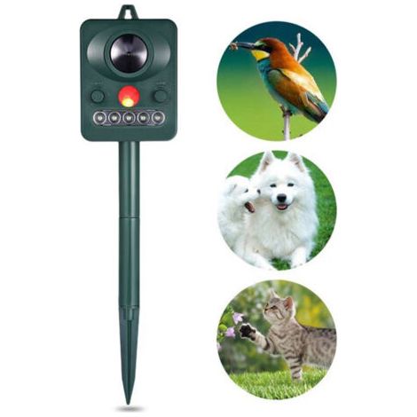 Ultraschall-Tierabwehr für Außenbereich, Solar- & USB-Aufladung, hält Tiere fern, ideal für Gärten & Felder (1/5)