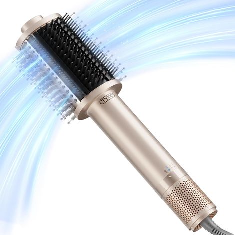 Cepillo de soplado calentado, secador de pelo de un solo paso y cepillo de volumen, cepillo de secado de cabello iónico 5 en 1 con motor turbo para un secado, alisado, rizado y creación de volumen ráp (1/5)