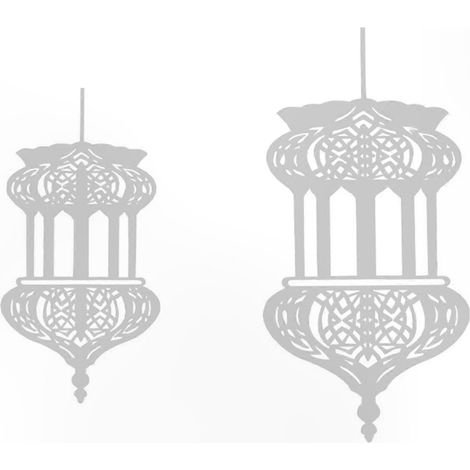 Lanterne Eid Mubarak Adhésive Miroir Acrylique Décor Murale Ramadan Sticker Autocollant Fête Islamique (1/5)