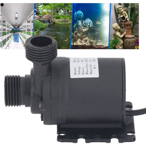 Tauchpumpe mit 20-mm-Einlass/Auslass, 200 GPH, 5 Meter Förderhöhe, geeignet für Springbrunnen, Hydrokultur, Teiche, Aquarien usw., DC 6–12 V. (1/5)