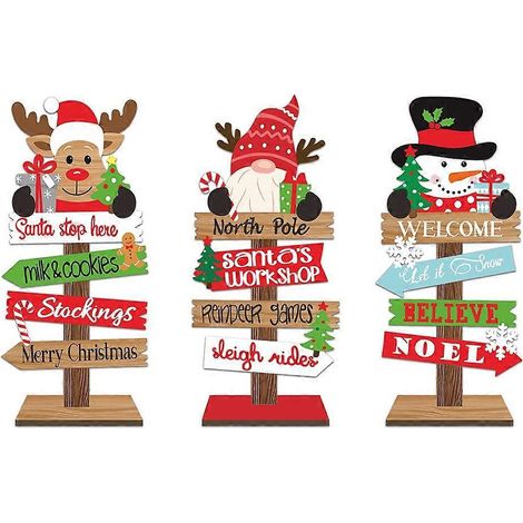 3-teiliges DIY-Weihnachtsbaum-Set aus Holz für den Schreibtisch – Weihnachtsmann (1/5)