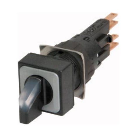 Commutateur rotatif lumineux 3 positions blanc à rappel +lampe à incandescence 24V EATON Q18LWK3-WS/WB (1/2)