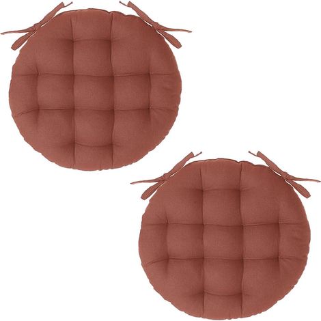 Lot de 2 galettes de chaise rondes en coton