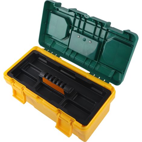 Tragbarer Werkzeugkasten fürs Auto mit herausnehmbarem Einsatz, Kleinteilekoffer, gelbgrün (17 Zoll (40 x 20 x 19 cm)) (1/5)