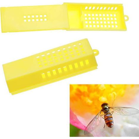 100 pièces cages transport abeille reine jaune isolée apiculture ruche (1/5)