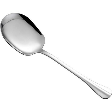 Ensemble de 4 cuillères de service, cuillère de service en acier inoxydable, cuillère de service de buffet, grande cuillère de service de buffet, cuillère de buffet de restaurant, argent (1/5)