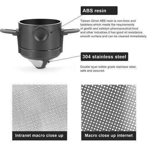 Filtre à café portable pliable à double couche pour infusion manuelle, filtration ultra-fine. (1/5)