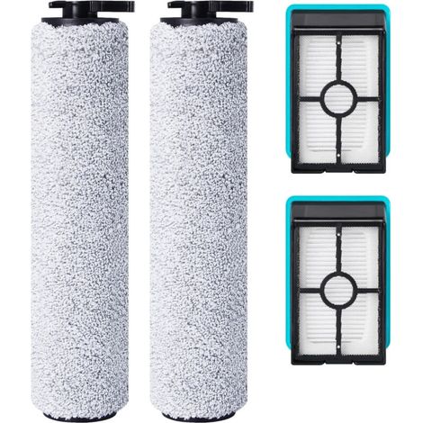 Rouleau de brosse de rechange et filtre HEPA pour Bissell CrossWave HF2/3845N/3831 Aspirateur Balai Laveur à Câble, 2 rouleaux de brosse + 2 filtres HEPA
