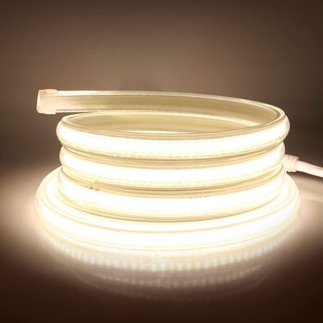 LED Strip, COB LED Strip 220V with Switch IP65 Waterproof 360 LEDS/S/M Flexible Strip Strip (Natural White, 4M) (1/5)