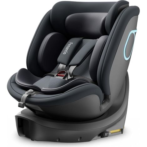 Siège Auto,Pivotant 360,ISOFIX,Ergonomic,Réglable,Noir Refroidissement Double Zone, Commande Vocale, 0-8 Ans, 40-150 cm(max. 25kg),7 Inclinaisons, Harnais à 5 points (1/5)