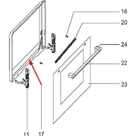 VITRE INTERIEURE DE CONTRE-PORTE POUR FOUR FAGOR - CB3E01424