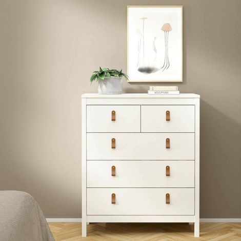 Dmora - Cajonera Jeanine, Cómoda multiusos, Cómoda de dormitorio, Gabinete con cajones, 82x38 h99 cm, Blanco (1/5)