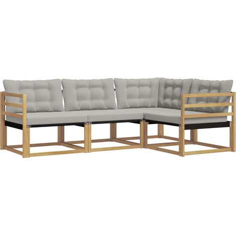 Set di divani da esterno 4 pz Bianco e Grigio Chiaro vidaXL (1/5)