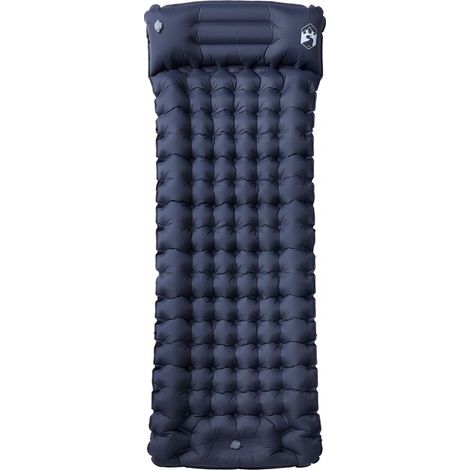 vidaXL Matelas de camping autogonflant avec oreiller 1 personne gris