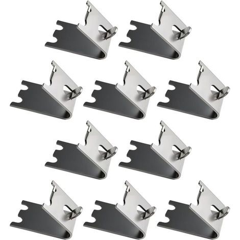 10 Stück quadratische Kühlschrankclips aus Edelstahl, zum Einclipsen von Kühlschrankablagen, 1,5 mm dicke, robuste Gefrierfachablagen aus Edelstahl 304 für Kühlschrank und Gefrierschrank (Silber) (1/4)