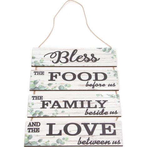 Lot Rustique en Bois Décoratif Mural pour Cuisine Salle à Manger Maison, Panneau Suspendu Naturel, Cadeau de Fête (1/5)