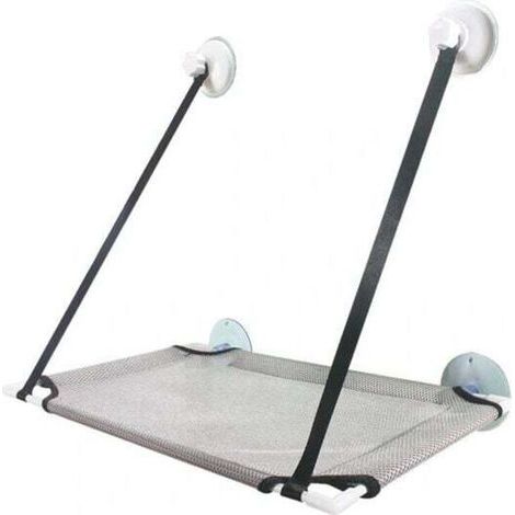 Lit suspendu, siège de fenêtre, chaise, cadre de fenêtre pour chat, couche simple grise (1/4)