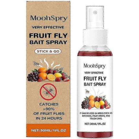 Spray anti-mouches des fruits 30 ml pour la cuisine. Solution naturelle contre les moucherons et les moucherons. Pièges à attractif longue durée pour évier et plan de travail. (1/5)