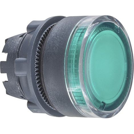Cabeza pulsador HARMONY XB5 verde 22mm diámetro, bisel plástico, compatible con LED. (1/4)
