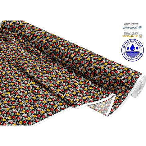 TESSUTI DECORATIVI PER ESTERNI OXFORD - Motivo viole del pensiero colorate I DR042 (1/5)