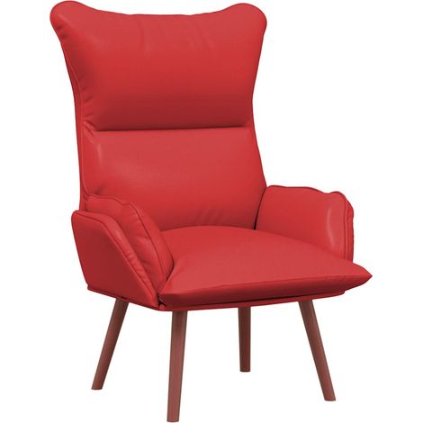 Fauteuil de Salon,Chaise,Fauteuil relaxant Rouge 69 x 74 x 93 cm Faux cuir CFW212862 (1/5)
