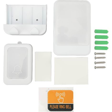 Sonnette sans fil LED couleur, alimentée par piles, avec kit d'utilisation pour sonnette destinée aux personnes sourdes et muettes à domicile. (1/5)