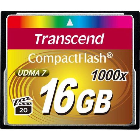 Tarjeta CompactFlash de 16GB Transcend TS16GCF1000. MLC (1/5)