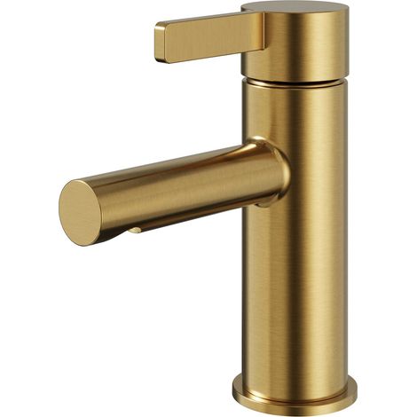 BERNSTEIN - Robinet mitigeur monocommande lavabo laiton Or brossé, Fonctions économie d'eau CloudFlow - 4,5x16x14cm - MILOU S