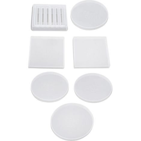 Moule en silicone 7 pièces pour sous-verres personnalisés, création facile, design original et flexible. (1/5)
