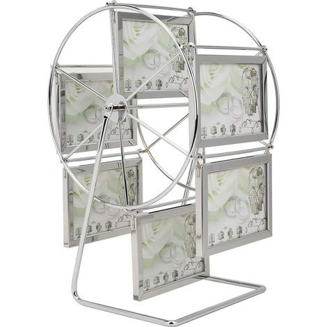 Rotating Ferris wheel photo frame, desktop photo frame decor birthday gift, personalized family photo frame display for 6 photos, for 5x3.5in (1/5)
