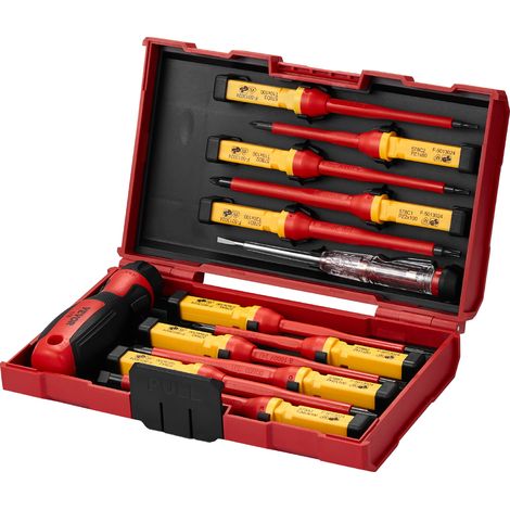 VEVOR Juego de Destornilladores Aislados de 1000 V, 13 PCS Juego de Herramientas Electricos Profesionales con Puntas Magneticas, Phillips Ranuradas Pozi Torx Destornilladores para Electricistas (1/5)